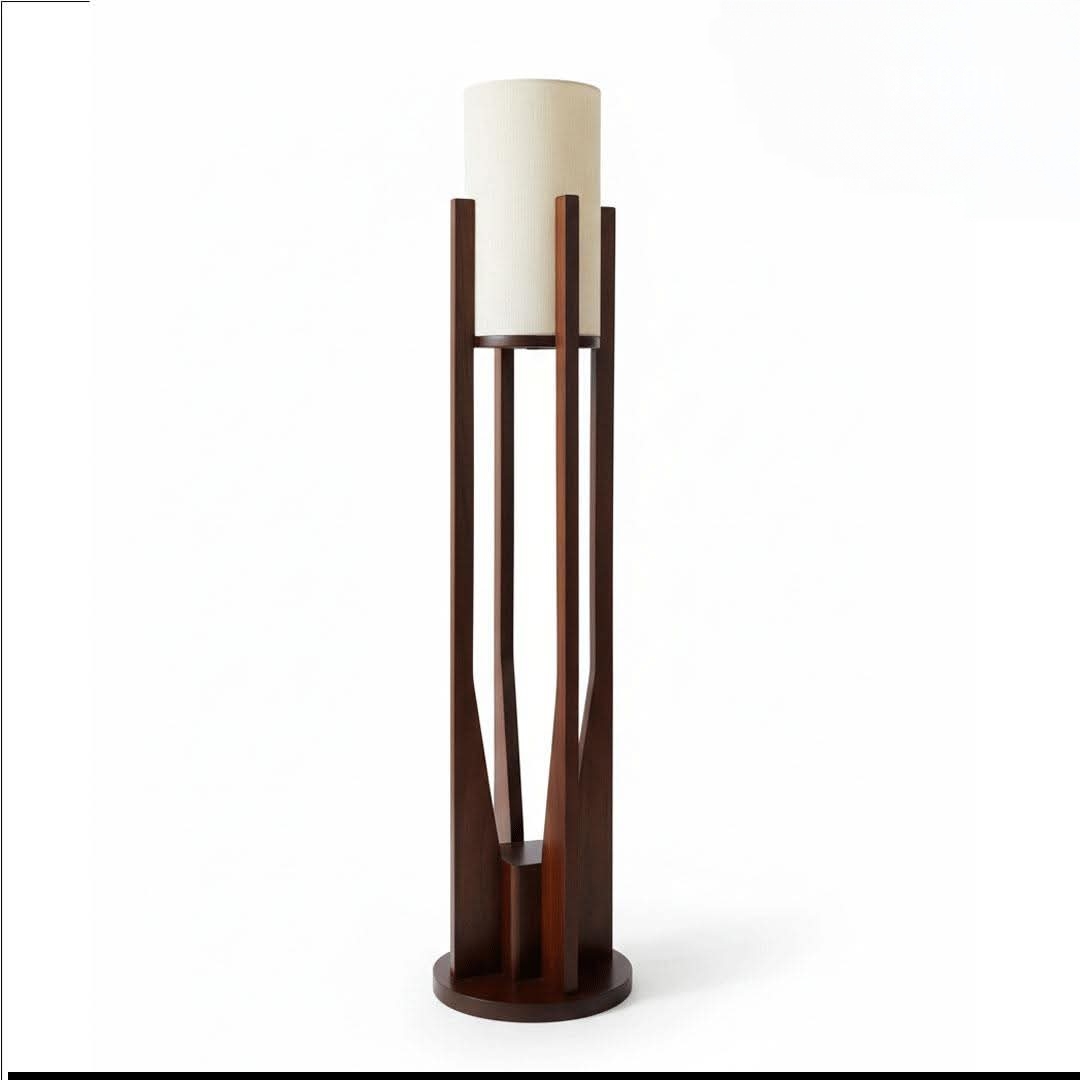 Wooden floor lamp