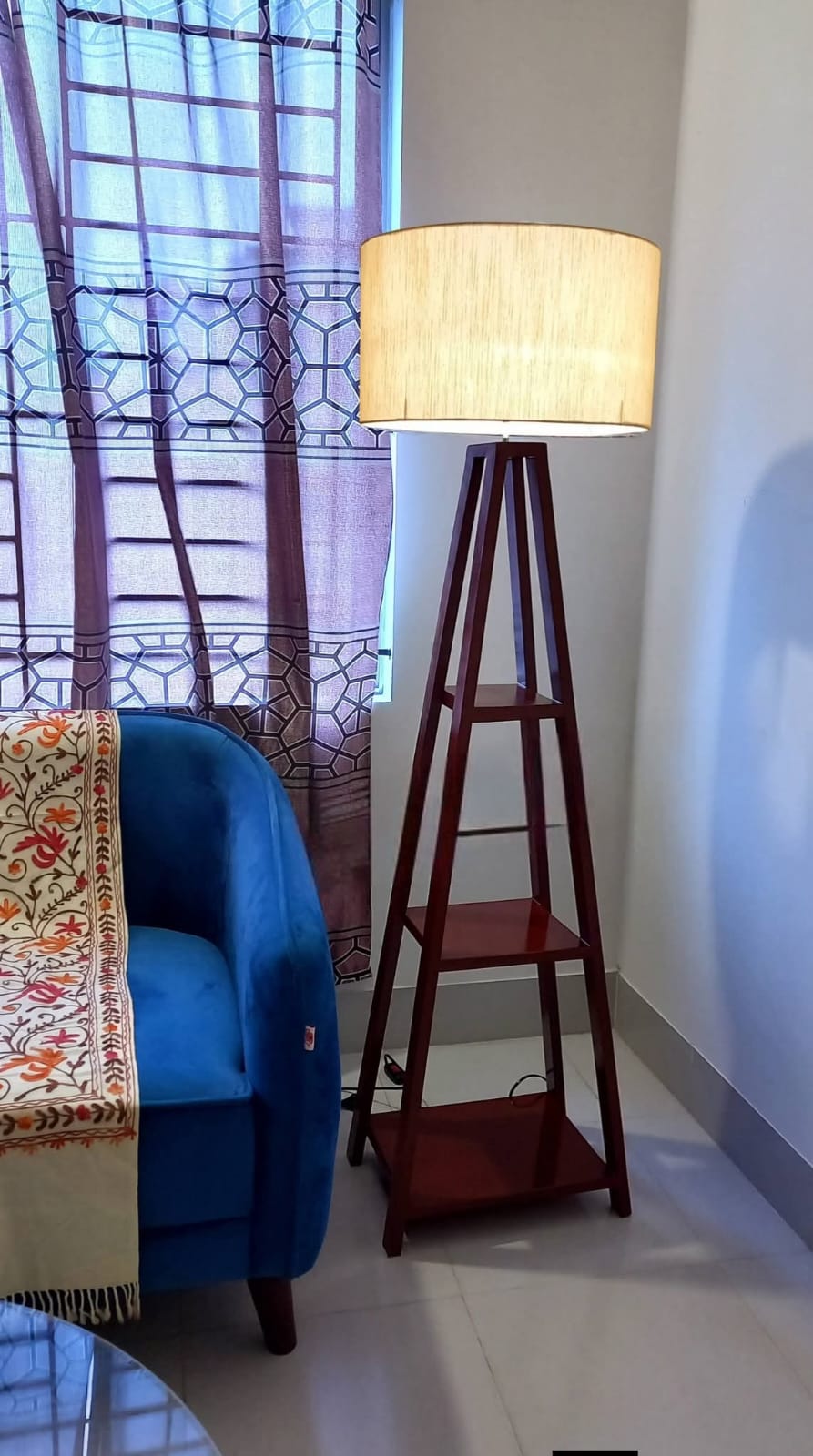 Wooden floor lamp