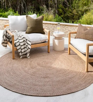 Natural Round Hand Woven Jute Rug 12 Feet