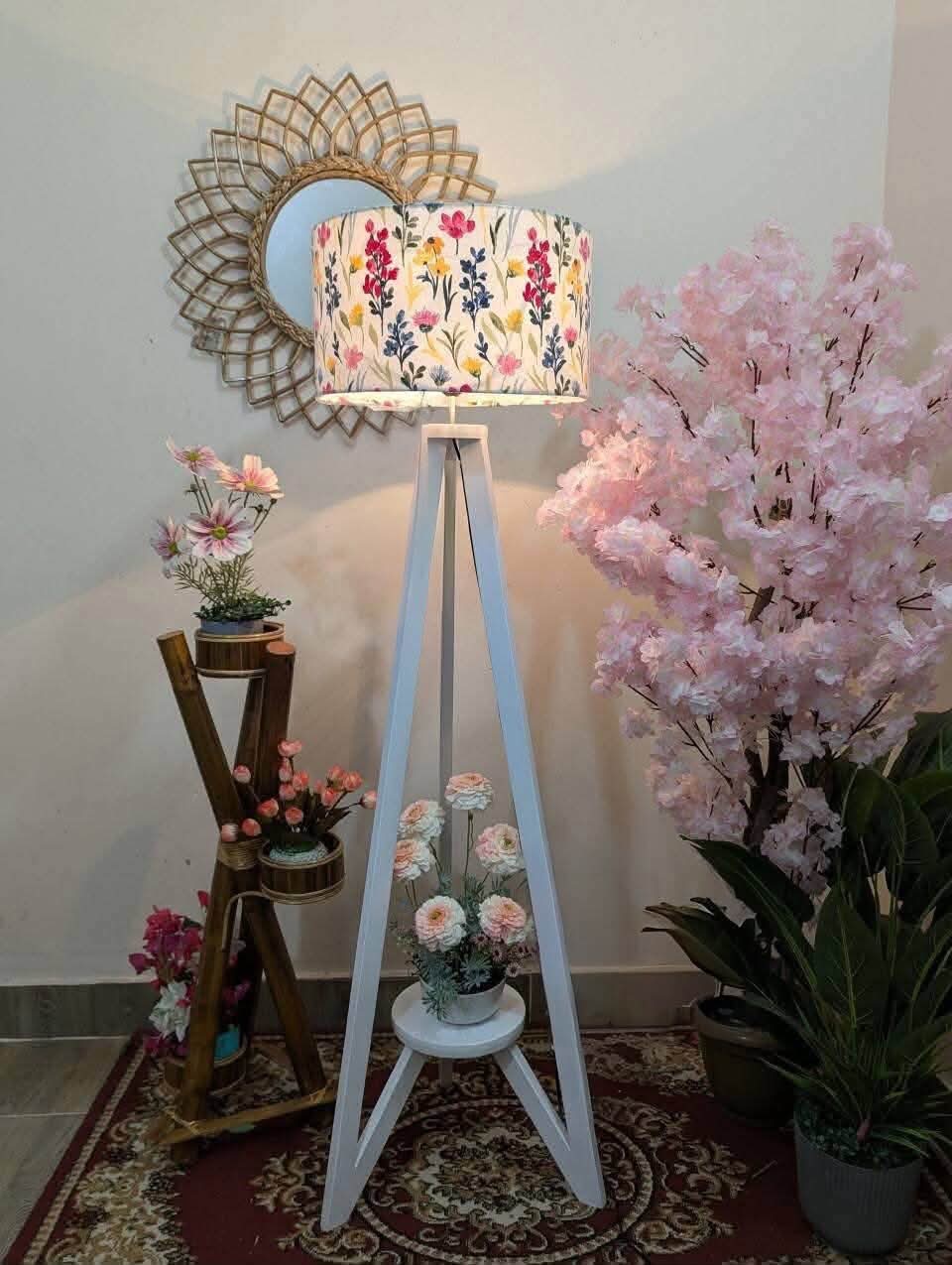 Wooden floor lamp