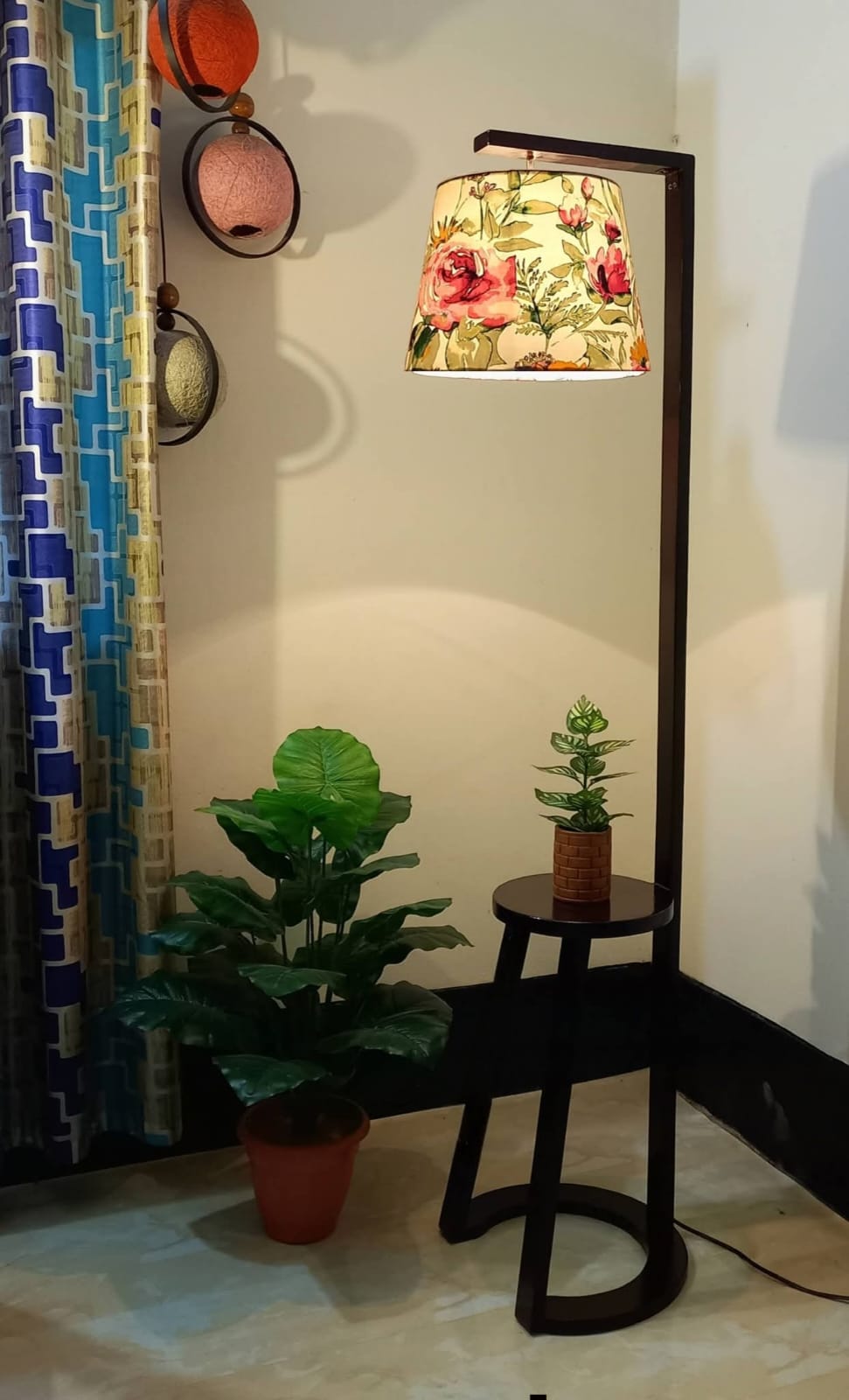 Wooden floor lamp