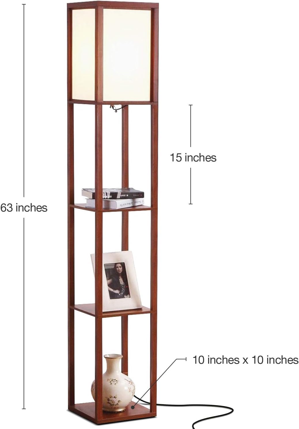 Wooden floor lamp